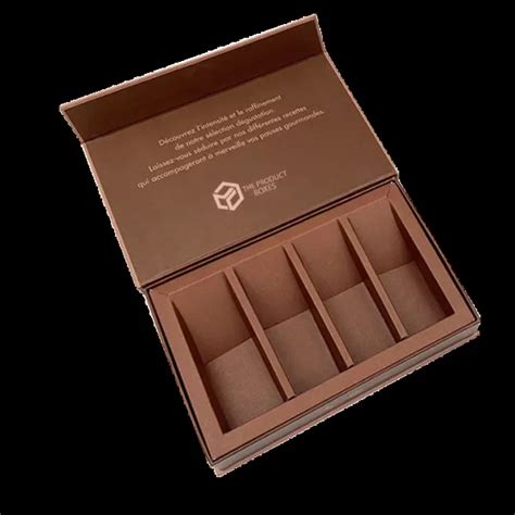 empty chocolate boxes with inserts